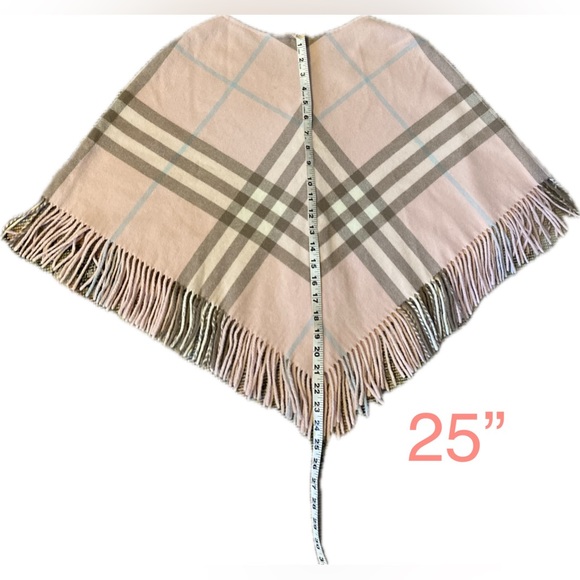 🔥 NEW BURBERRY Cashmere Blend Pink NOVA CHECK PONCHO🔥Women’s One SIZE🔥💗💕 - Picture 9 of 12